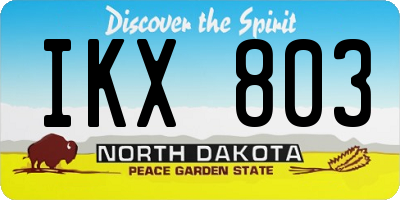 ND license plate IKX803
