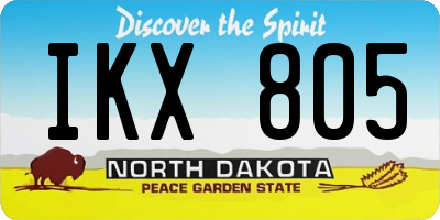 ND license plate IKX805