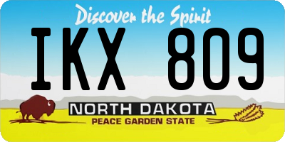 ND license plate IKX809