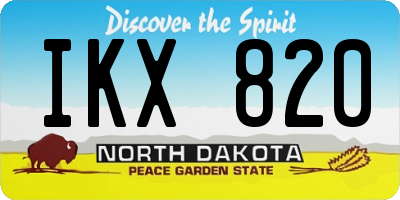 ND license plate IKX820