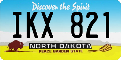 ND license plate IKX821