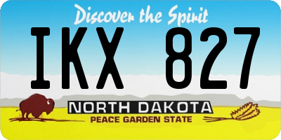 ND license plate IKX827