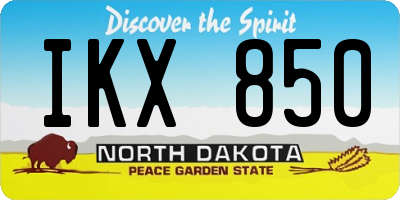 ND license plate IKX850