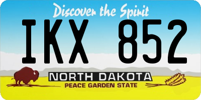 ND license plate IKX852