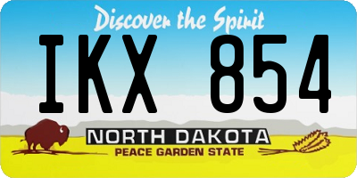ND license plate IKX854