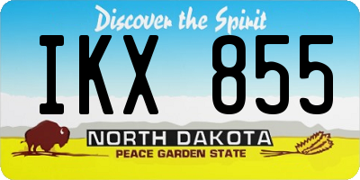 ND license plate IKX855