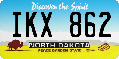 ND license plate IKX862