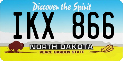 ND license plate IKX866