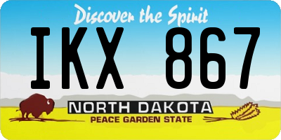 ND license plate IKX867