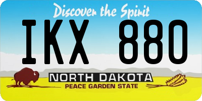 ND license plate IKX880