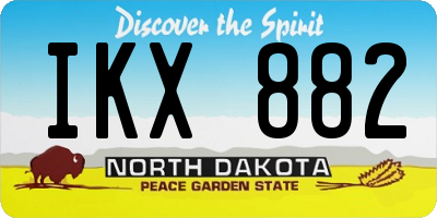 ND license plate IKX882