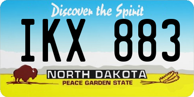 ND license plate IKX883