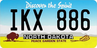 ND license plate IKX886