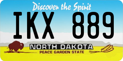 ND license plate IKX889