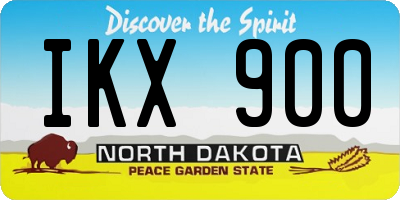 ND license plate IKX900