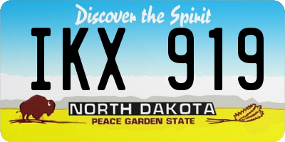 ND license plate IKX919