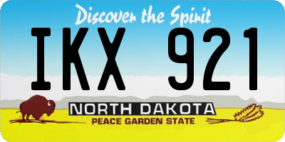 ND license plate IKX921