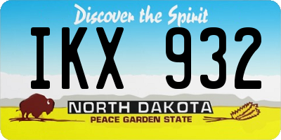 ND license plate IKX932