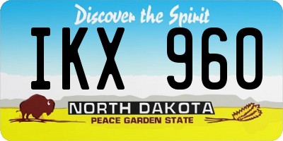 ND license plate IKX960