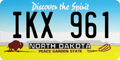 ND license plate IKX961