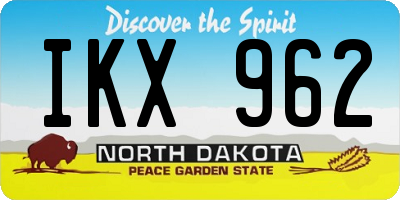 ND license plate IKX962