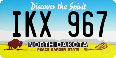 ND license plate IKX967