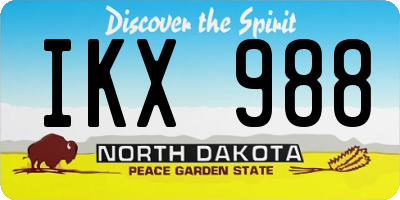 ND license plate IKX988