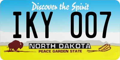 ND license plate IKY007