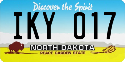 ND license plate IKY017