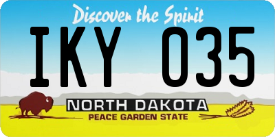 ND license plate IKY035