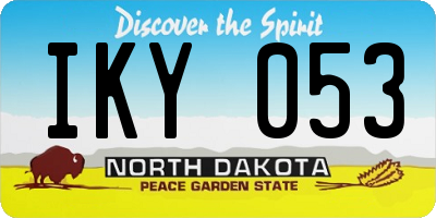 ND license plate IKY053