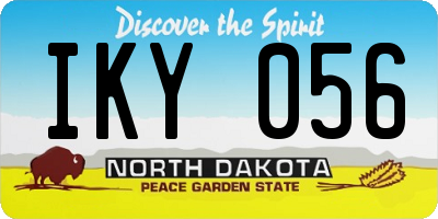 ND license plate IKY056