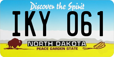 ND license plate IKY061
