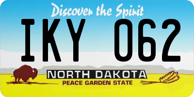 ND license plate IKY062