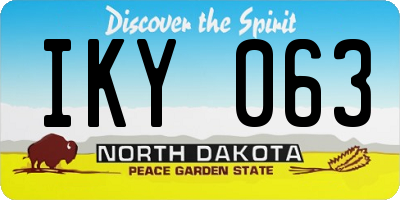 ND license plate IKY063
