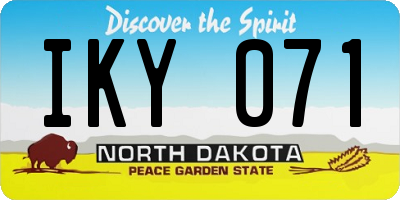 ND license plate IKY071