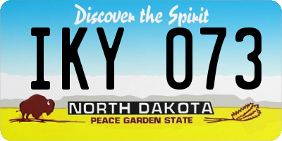 ND license plate IKY073