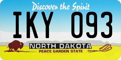 ND license plate IKY093
