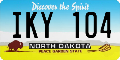 ND license plate IKY104