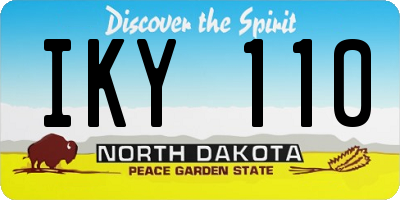 ND license plate IKY110