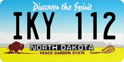 ND license plate IKY112