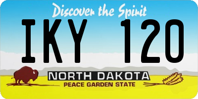 ND license plate IKY120