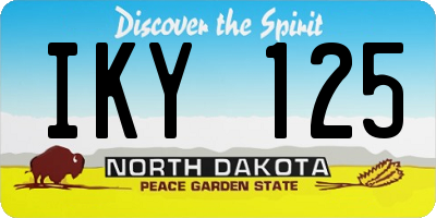 ND license plate IKY125