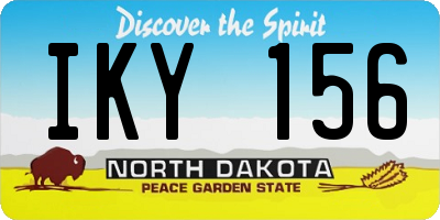ND license plate IKY156