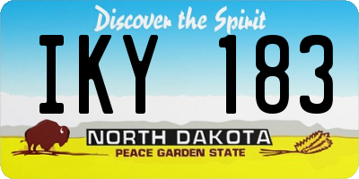ND license plate IKY183
