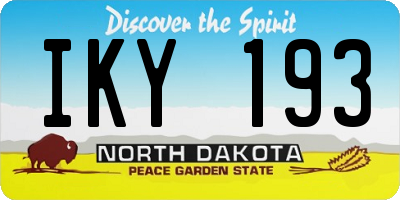 ND license plate IKY193