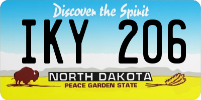 ND license plate IKY206