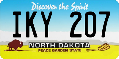 ND license plate IKY207