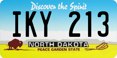 ND license plate IKY213