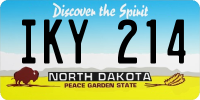 ND license plate IKY214